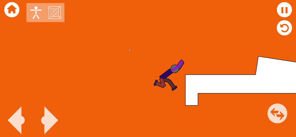 Geo People Ragdoll Playground - Stickman character jumping on a platform in the Geo People Ragdoll Playground sandbox physics game