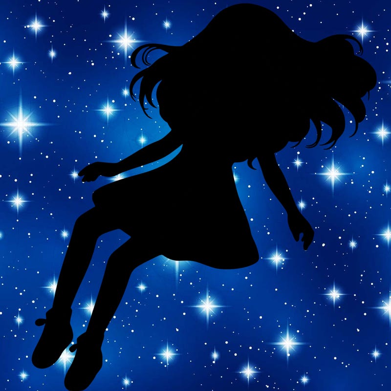 realistic girl floating