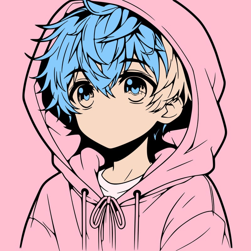 anime boy with hoddie