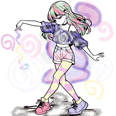 realistic girl danceing
