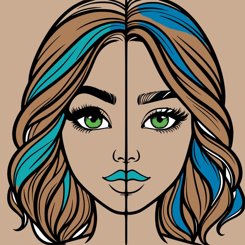 realistic girl split half