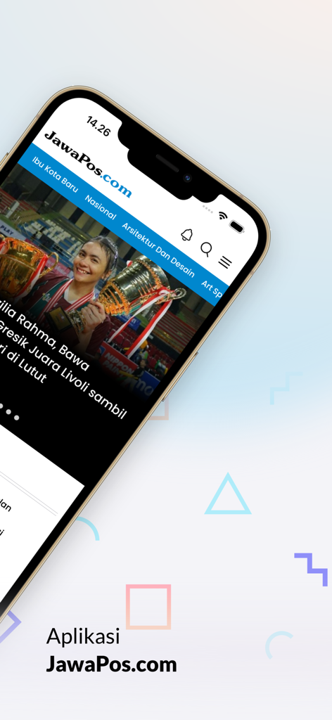 Interface of the JawaPos.com news app on a smartphone