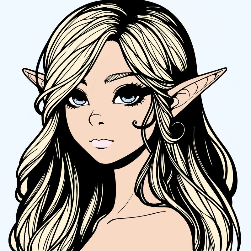 elf girl realistic dark fantasy