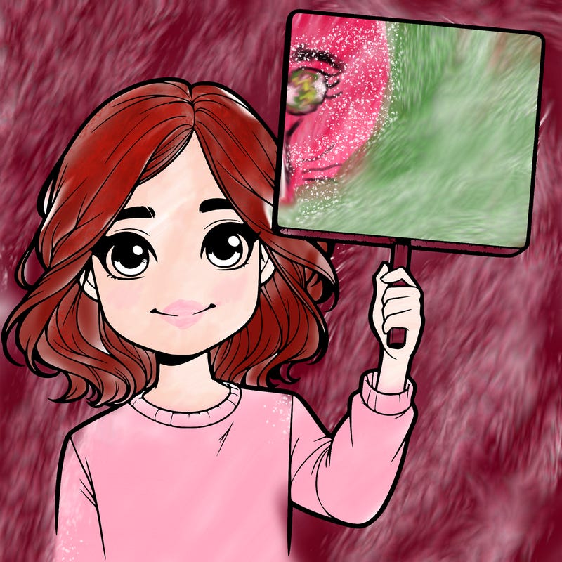 realistic girl holding up a sign