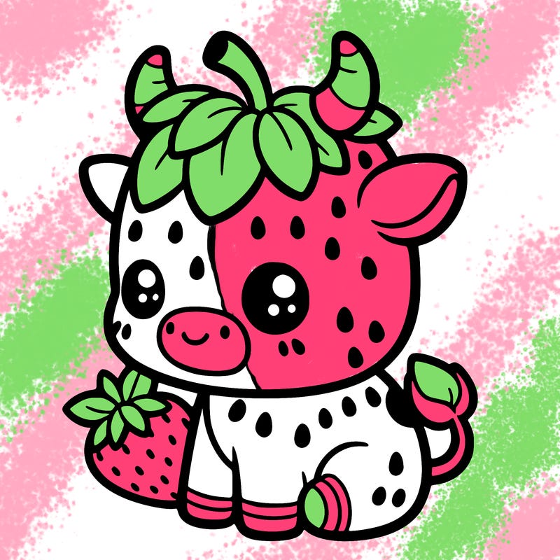 cute strawberry cow