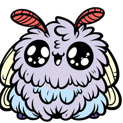 a fluffy moth with big eyes