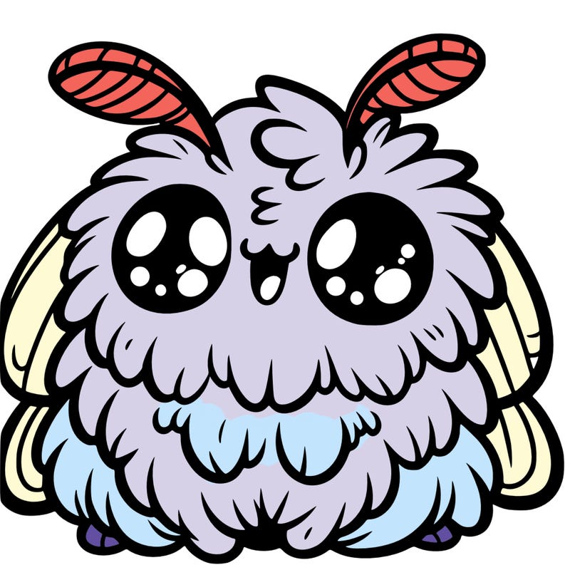 a fluffy moth with big eyes