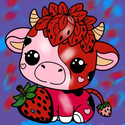 cute strawberry cow