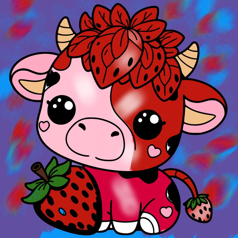 cute strawberry cow