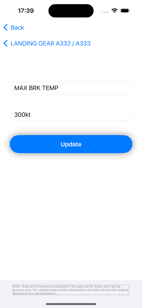 A330Cockpit - Landing gear technical data for A330 aircraft