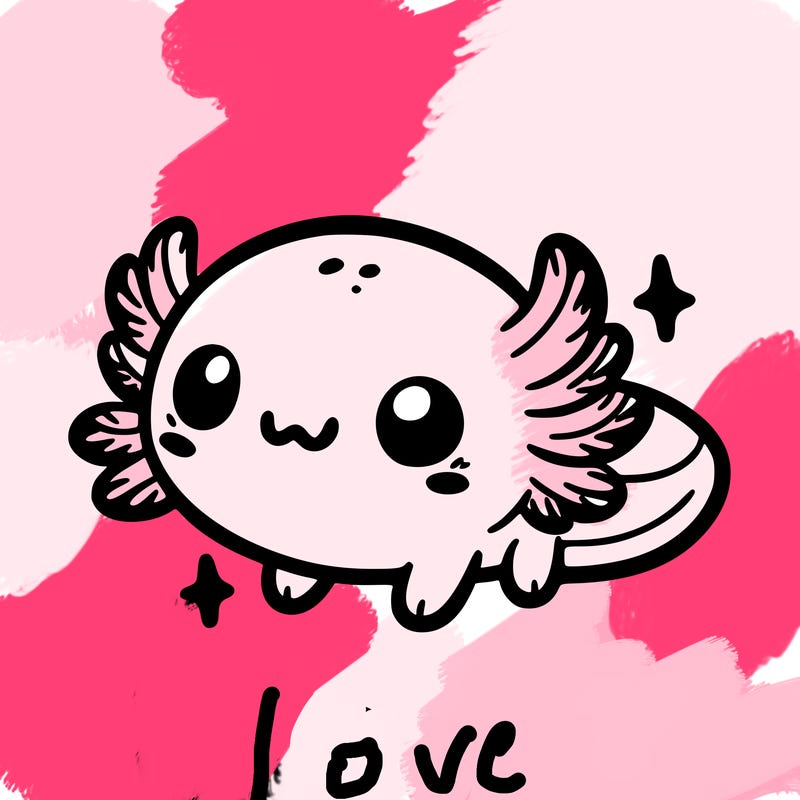 cute easy baby axolotl