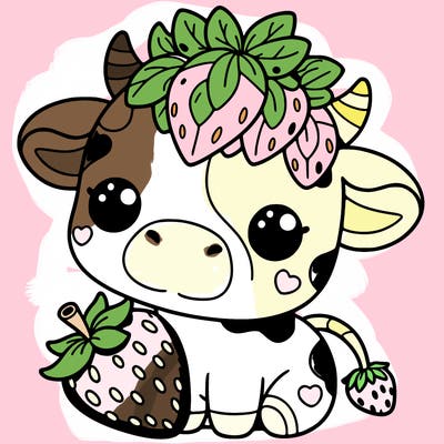 cute strawberry cow
