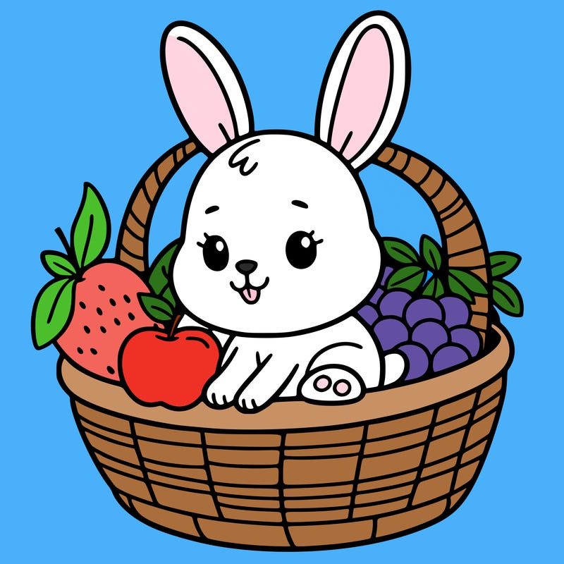 bunny in a fruit basket