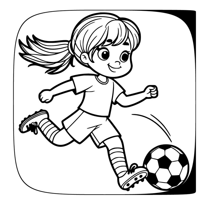 girl playing soccer