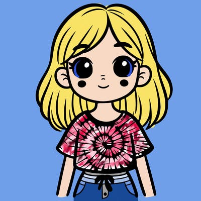 girl with tye dye shirt