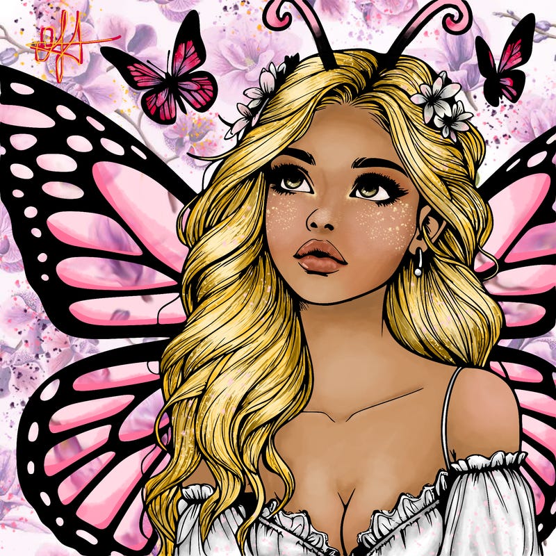 butterfly fairy realistic girl