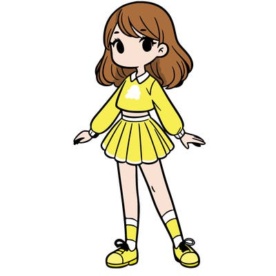 a girl standing in a pose