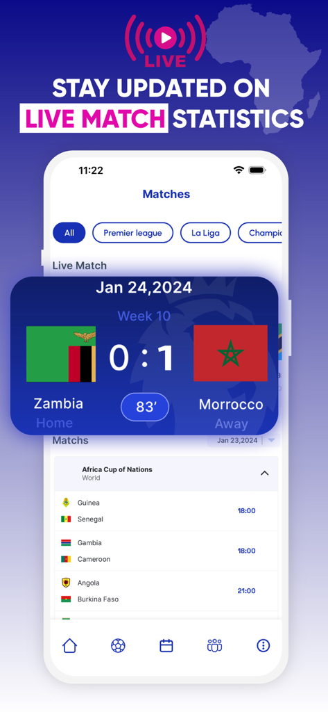 Drama live : Kora Soccer Plus - Drama live Kora Soccer Plus app interface showing live match scores and statistics for international soccer games