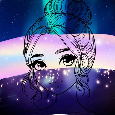 realistic pretty girl with hair in bun