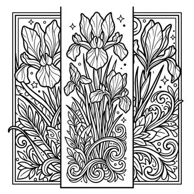 Discover the beauty of Dutch Irises with this unique coloring bookmark template. Perfect for avid readers and flower lovers, this intricate design offers a calming and creative escape.