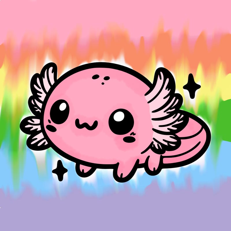 cute easy baby axolotl