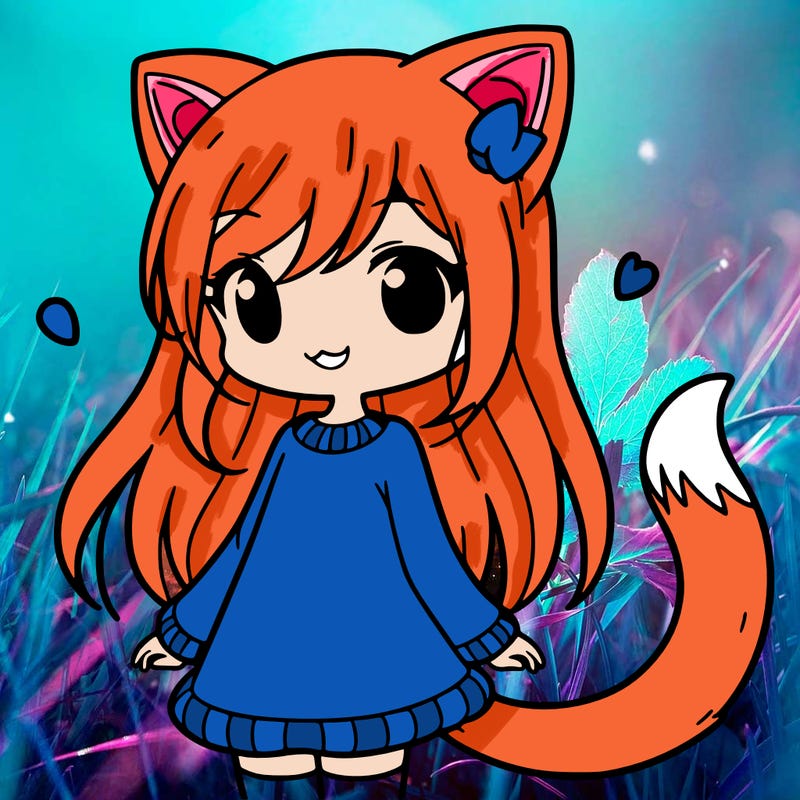 girl with cat ears and tail