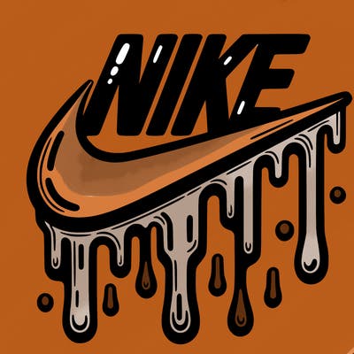 dripping nike logo