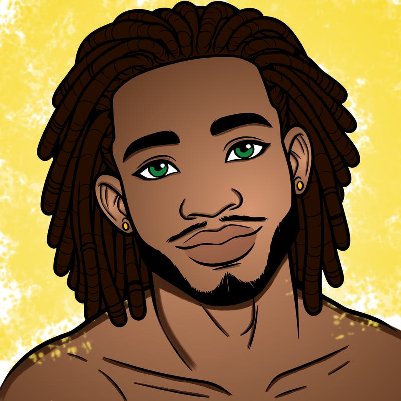 beautiful african american man with dreads
