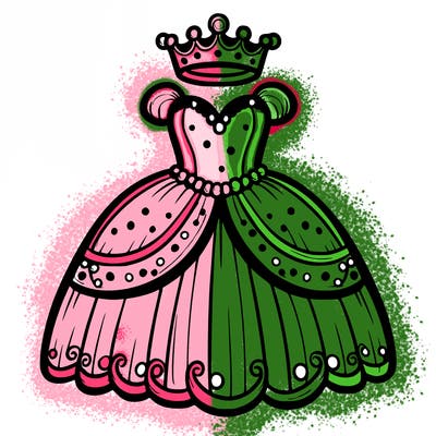 gown with tiara