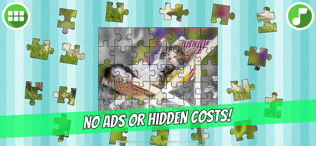 Ravensburger Puzzle Junior - Digital kitten jigsaw puzzle gameplay for kids with no ads message