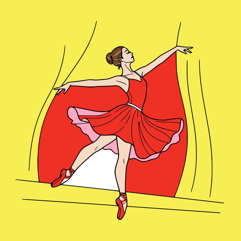 a female ballerina in graceful motion