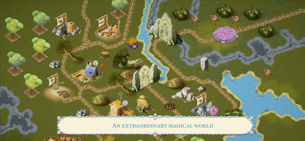 Royal Roads 2 - Top down view of the colorful fantasy kingdom and road management in Royal Roads 2