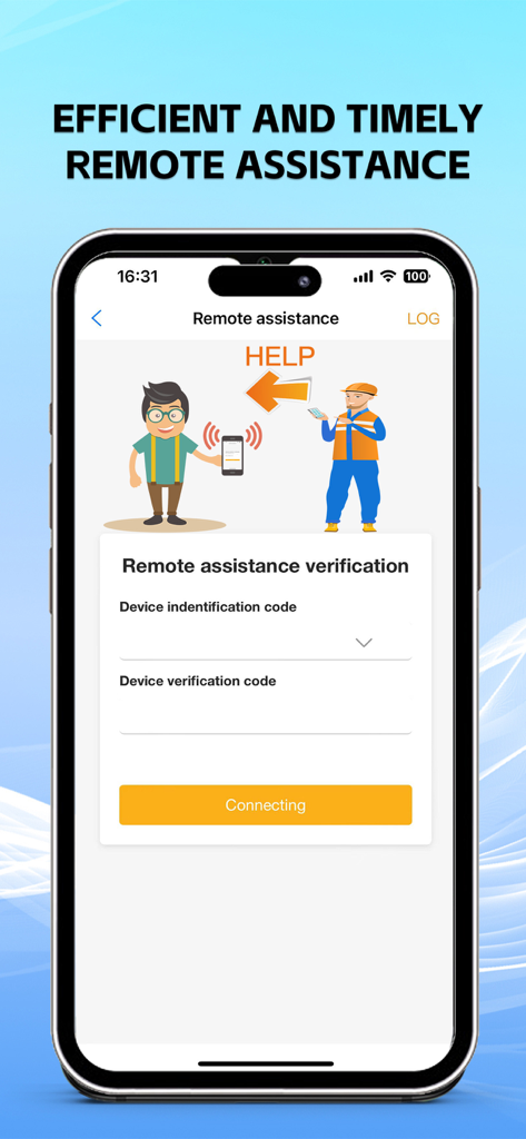 Remote assistance and verification screen for the XHouse IOT smart home app