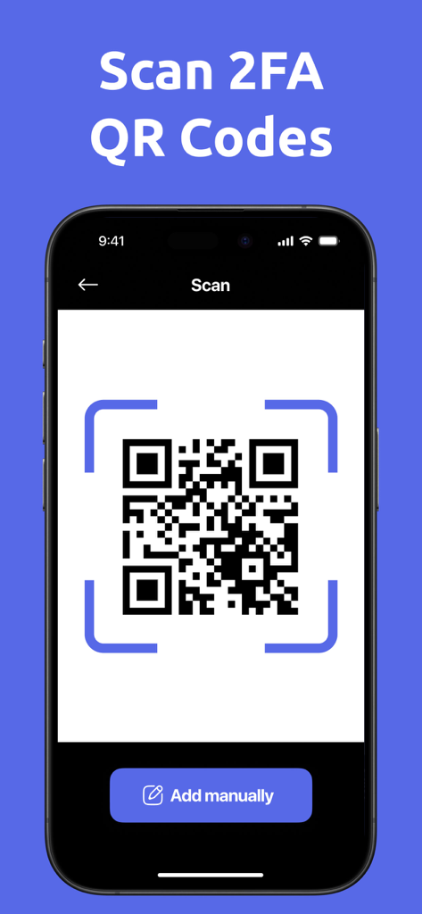Authenticator for Discord - A mobile app screen showing how to scan a 2FA QR code with a button to add manually.