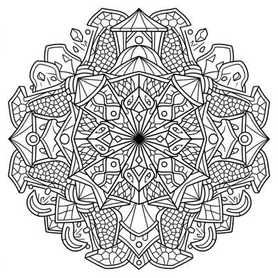 Dive into a uniquely themed mandala coloring experience that celebrates resilience and protection. This intricate design weaves together elements inspired by hail protection, offering a meditative and engaging activity.