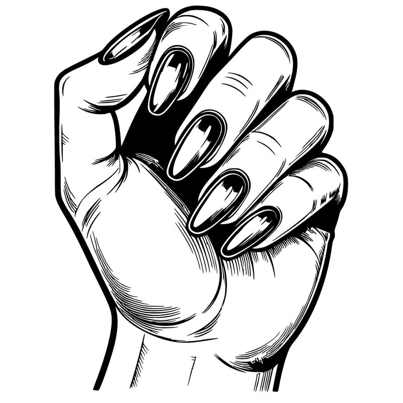 realistic nails on a hand