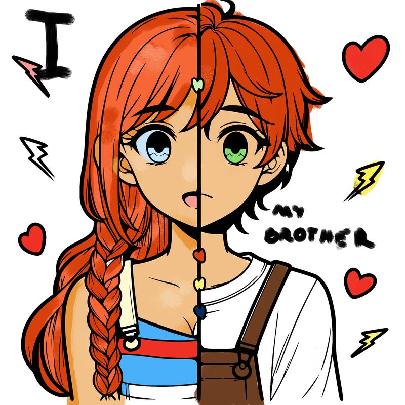 realistic girl boy split