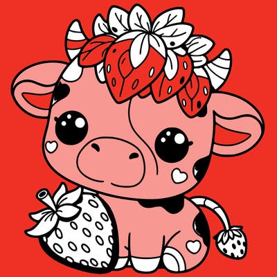 cute strawberry cow