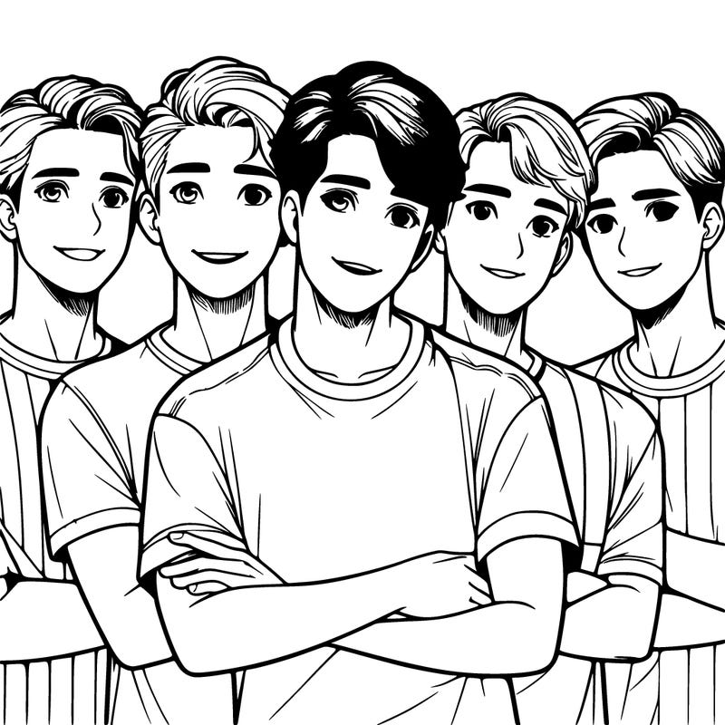 a group of boys realistic