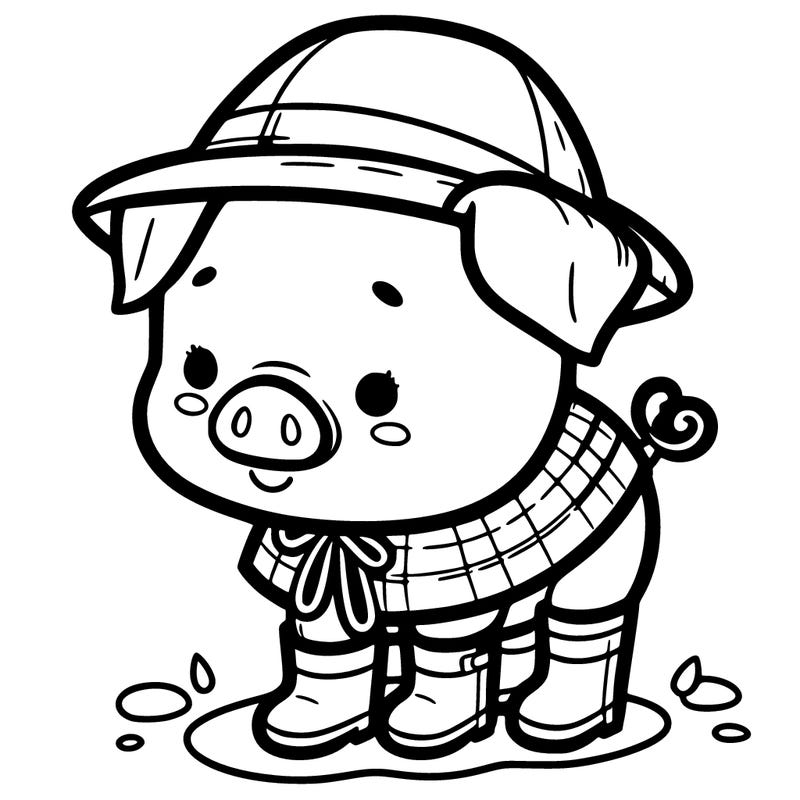 baby pig with rain boots