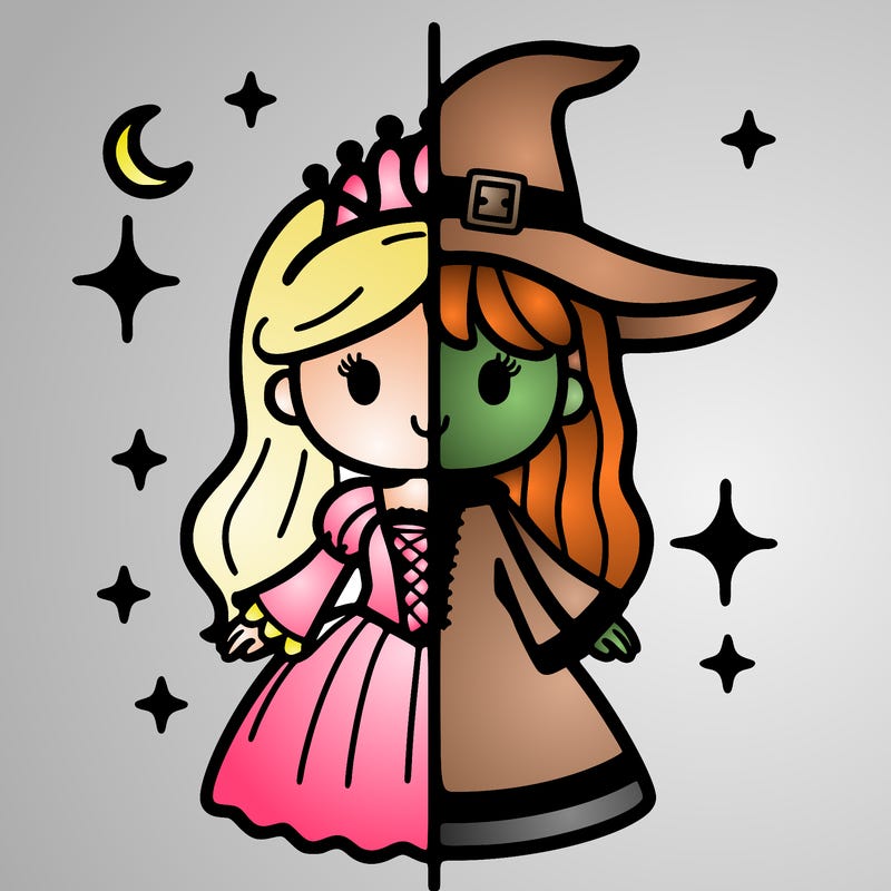split princess and witch