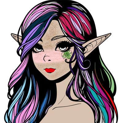 elf girl realistic dark fantasy