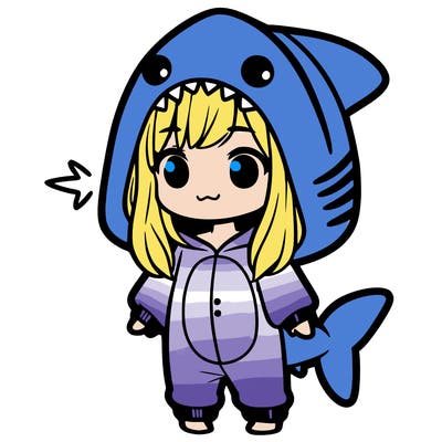 girl in shark onesie