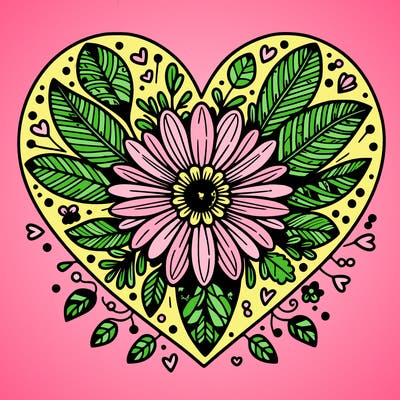 detailed flower heart.