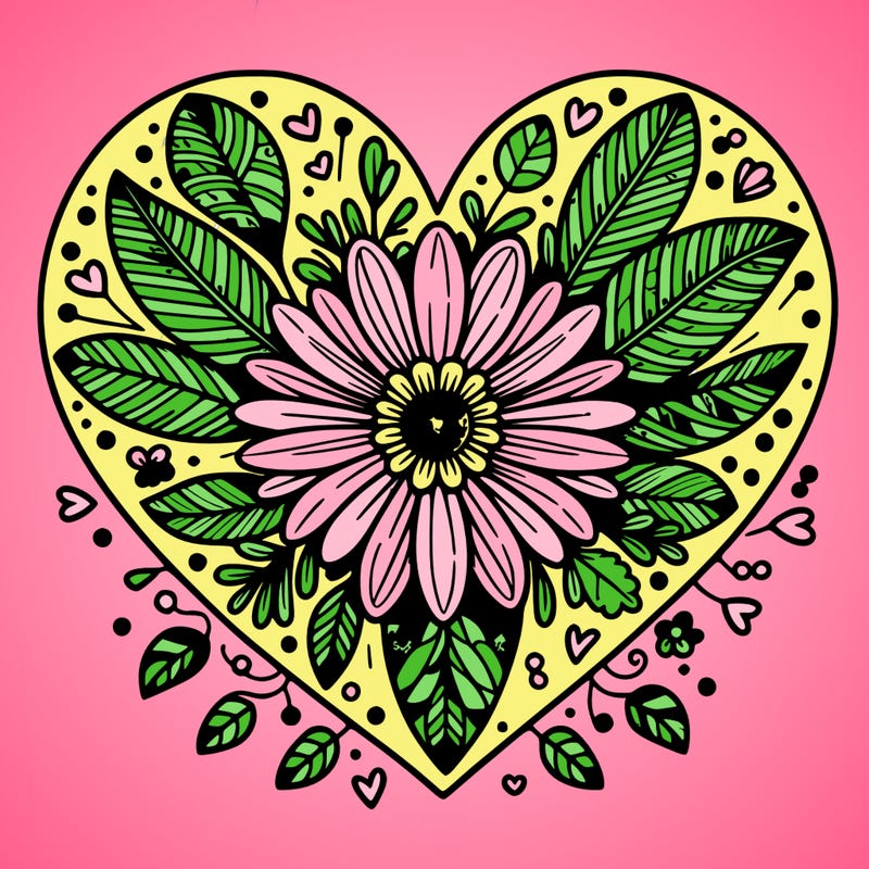 detailed flower heart.