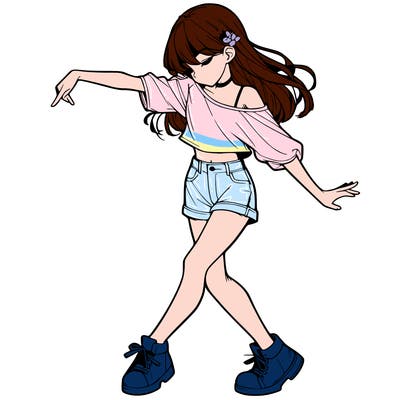 realistic girl danceing