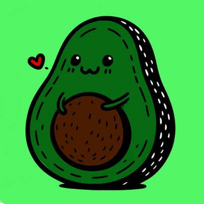 an avocado hugging an avocado