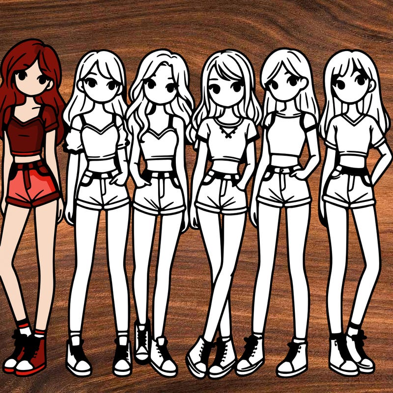 a group of girls wearing crop tops and shorts