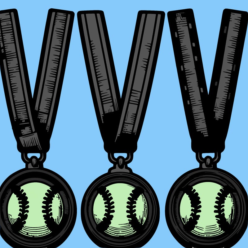 realistic softball medals