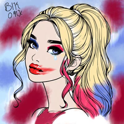 realistic girl with a ponytail on her hair and lips